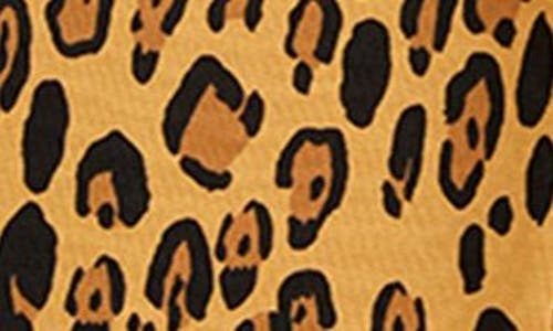 Shop Mini Rodini Kids' Leopard Print Organic Cotton French Terry Joggers In Beige