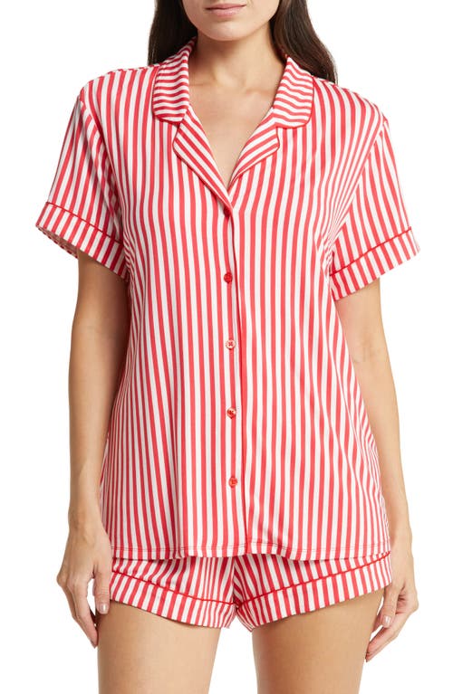 Nordstrom Moonlight Eco Short Pajamas in Red Lollipop Ticking Stripe