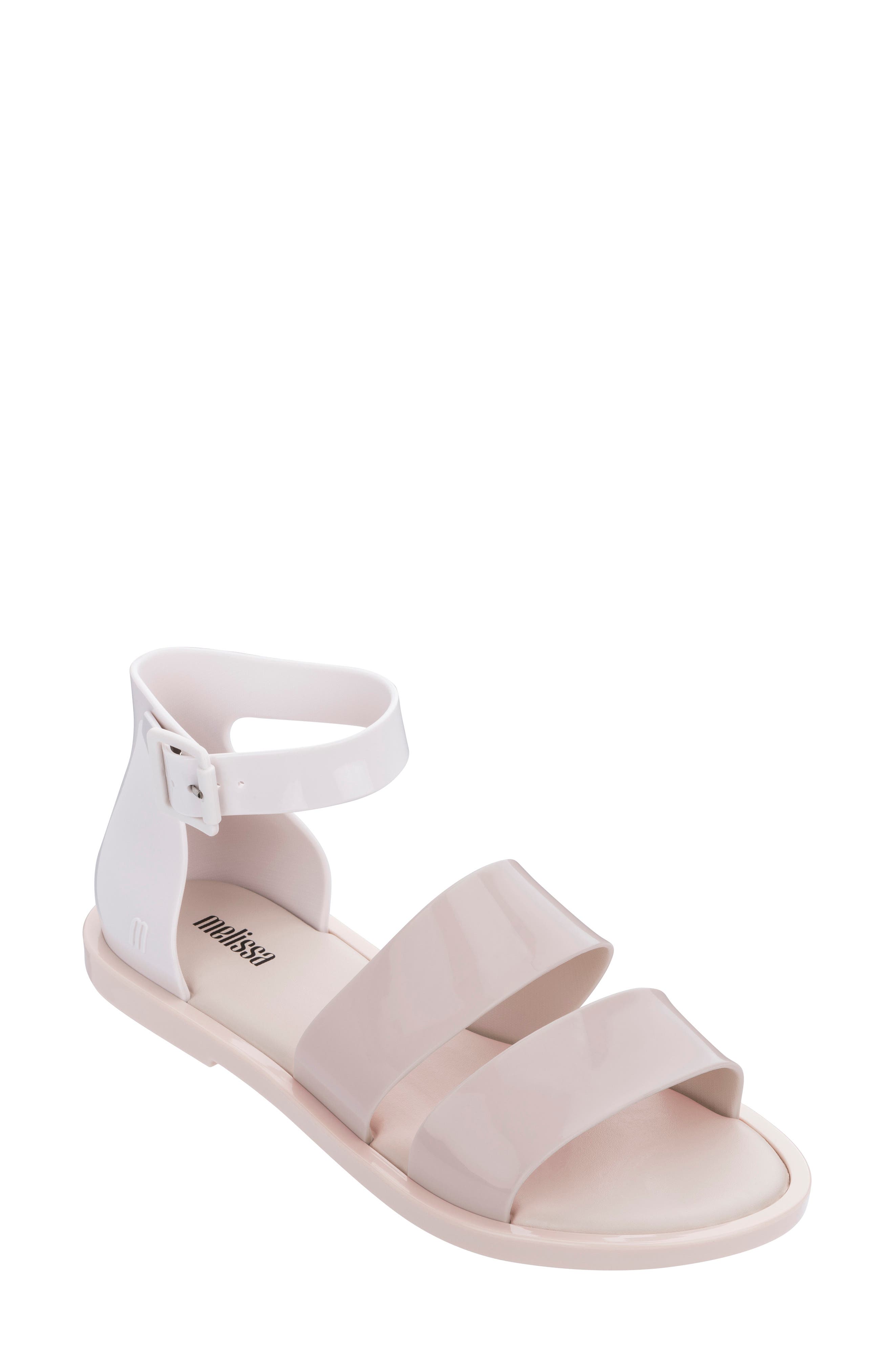 Melissa Two-tone Strap Sandal In Beige Pink