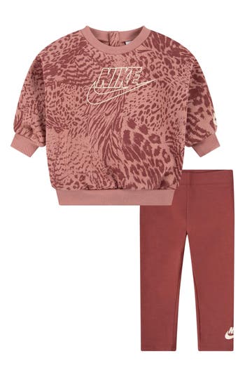 Nike Home Swoosh Home Sweatshirt & Leggings Set In Cedar