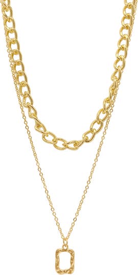 Adornia 14K Yellow Gold Vermeil Water Resistant Layered Chain Necklace ...