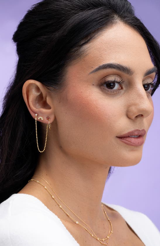 Shop Bony Levy Mykonos Diamond Ball Chain Drop Earrings In 18k Yellow Gold