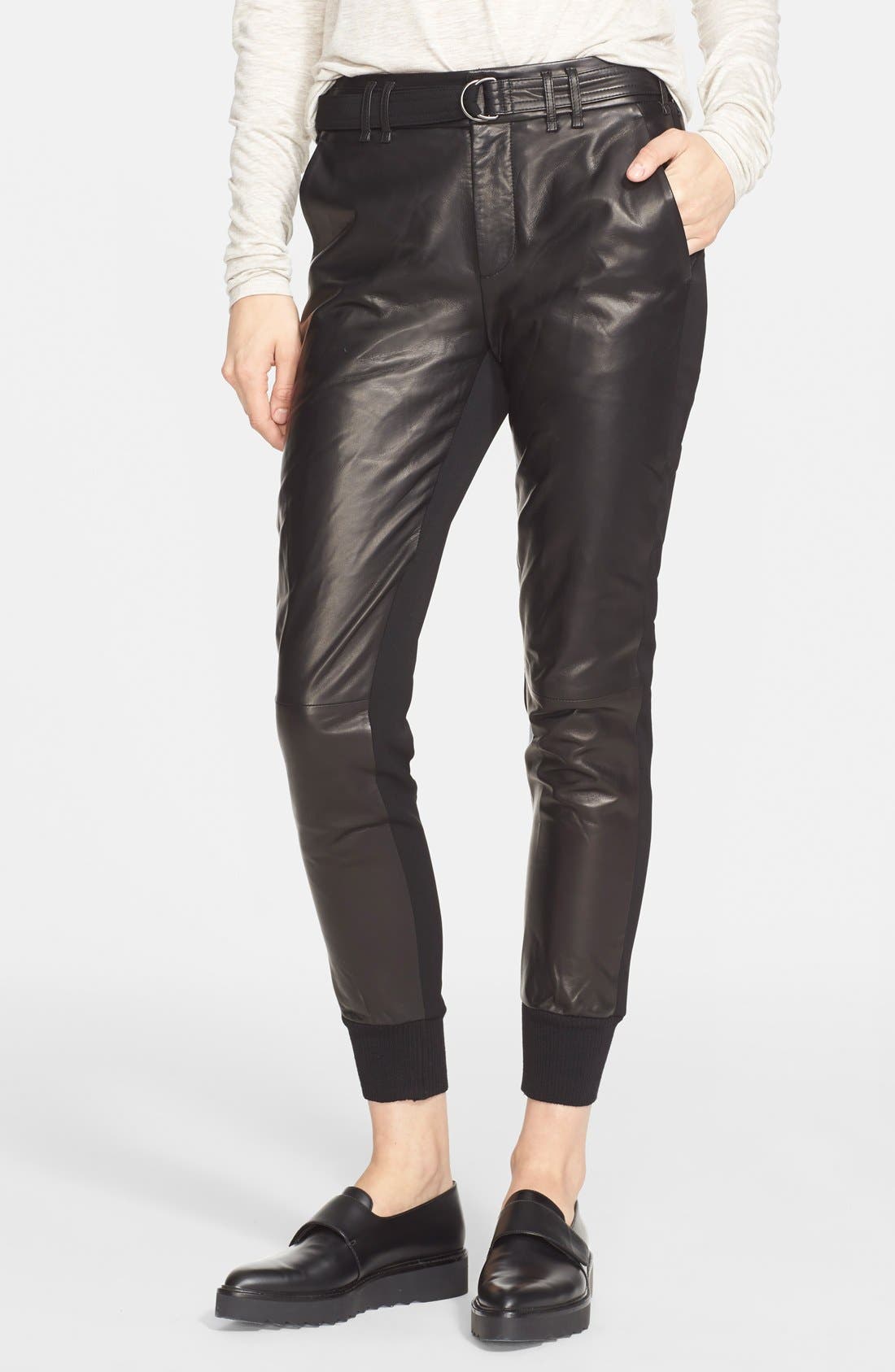 Vince Belted Leather Jogger Pants Nordstrom