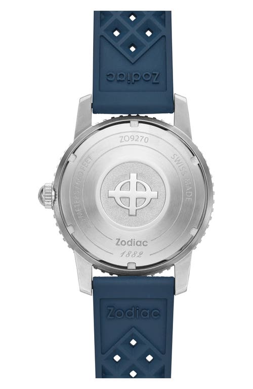 Shop Zodiac Super Sea Wolf Rubber Strap Watch, 40mm In Blue