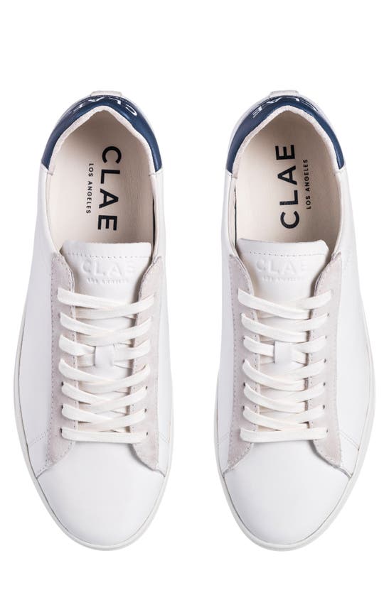 Shop Clae Bradley California Sneaker In White Leather Denim Blue
