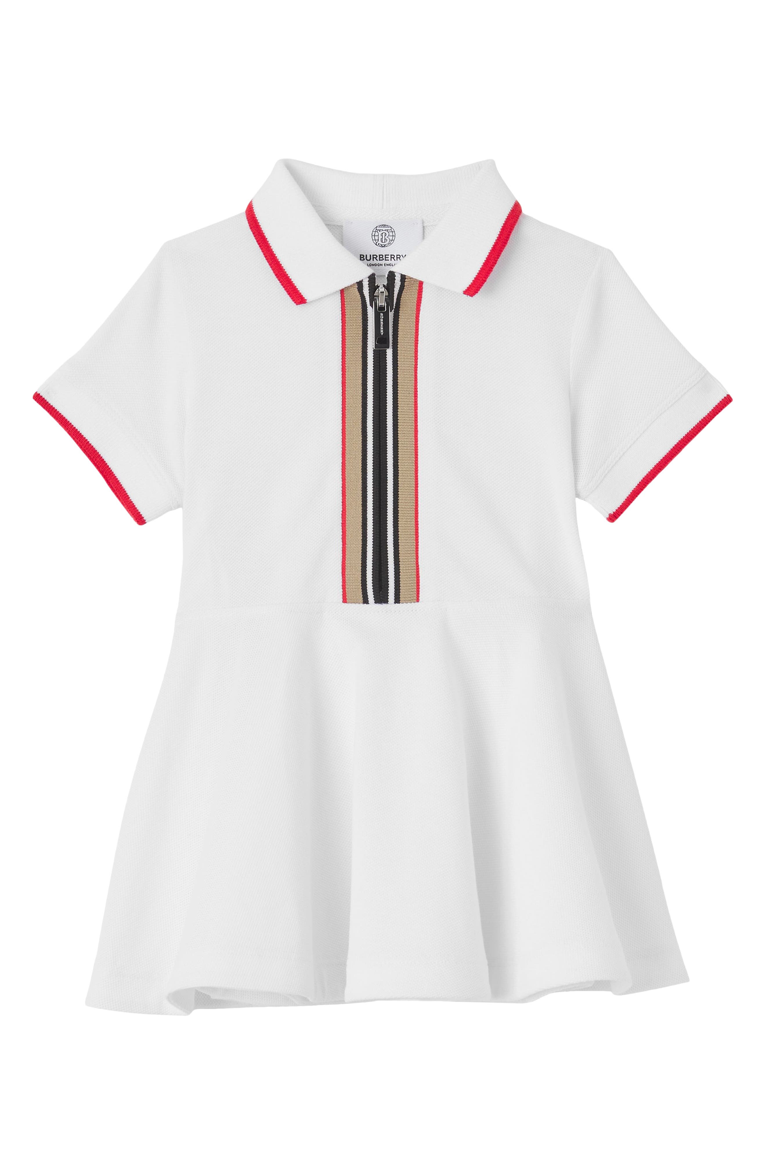 Burberry Kids' Kellyanne Icon Stripe Polo Dress in White at Nordstrom, Size 6M Us
