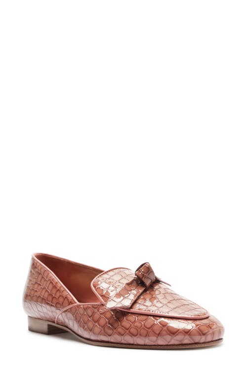 Alexandre Birman Clarita Belgian Croc Embossed Loafer Clay at Nordstrom,