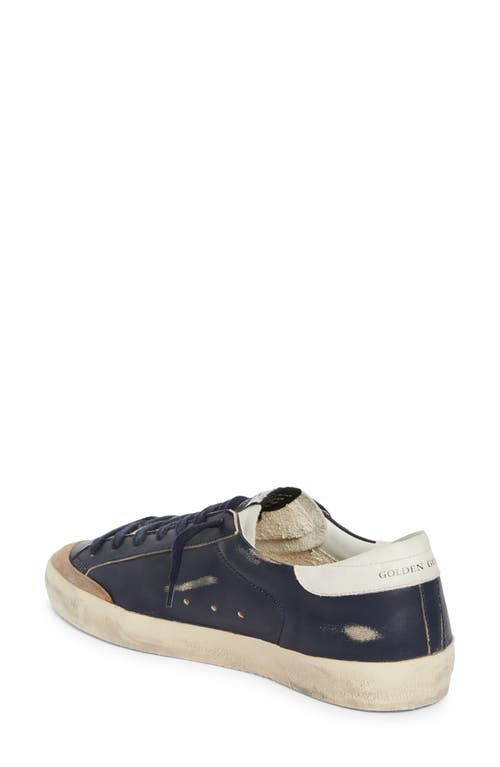 Shop Golden Goose Super-star Low Top Sneaker In Dark Blue/white/tabacco