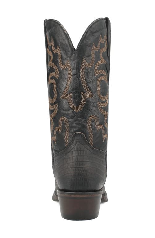 Shop Dingo The Duke Lizard Embossed Cowboy Boot In Black