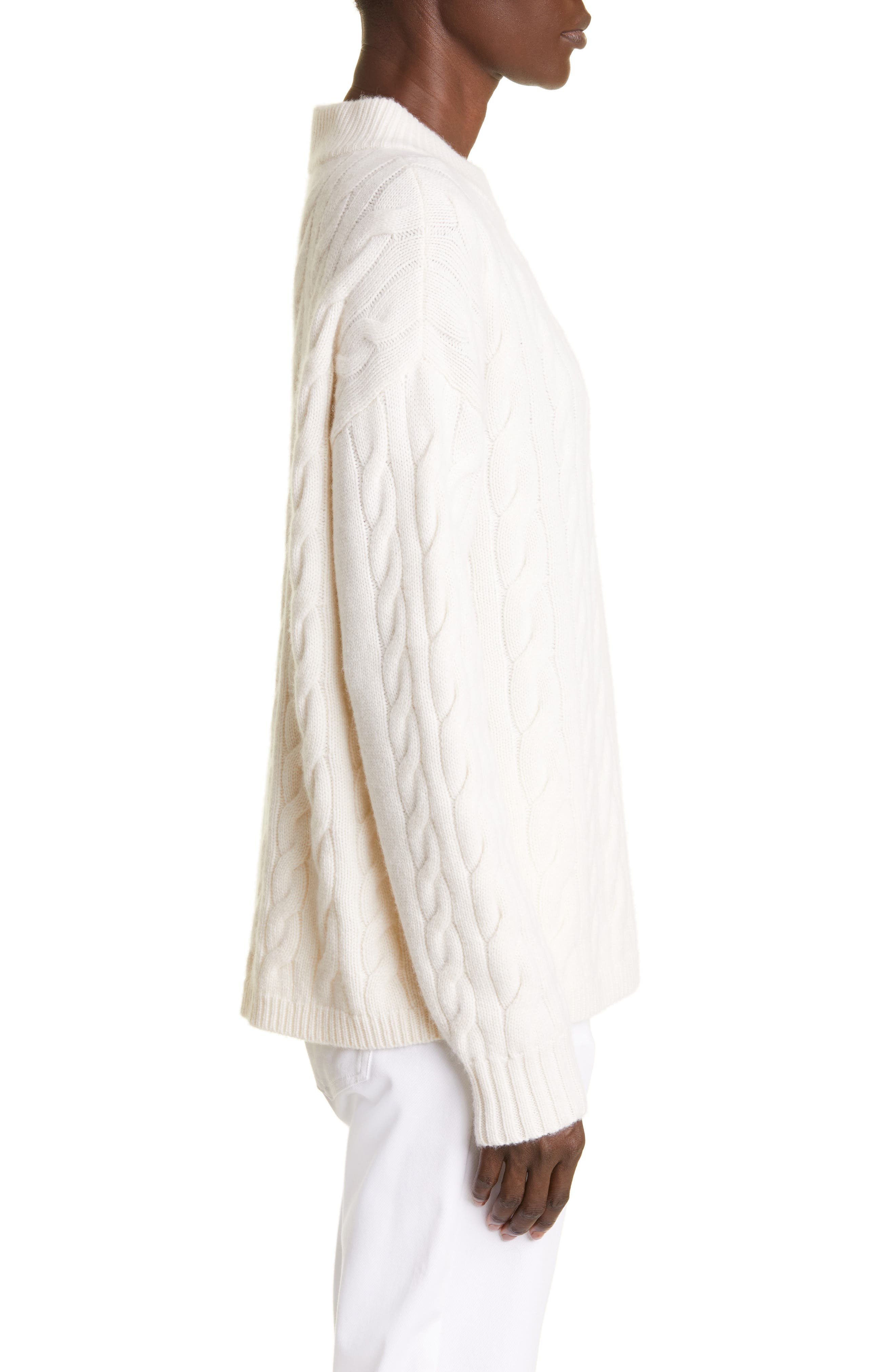 Max Mara Accordo Cable Knit Wool \u0026 Cashmere Sweater in Silk