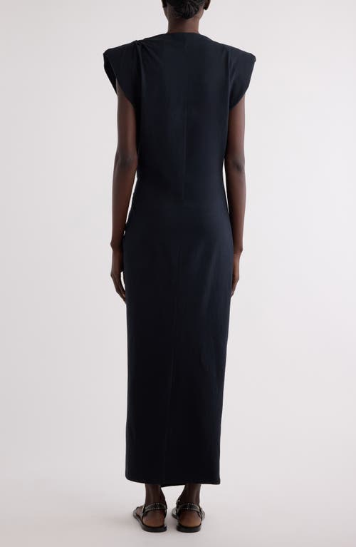 Isabel Marant Cotton Nadela Dress Cap Sleeves Midi Length In Black