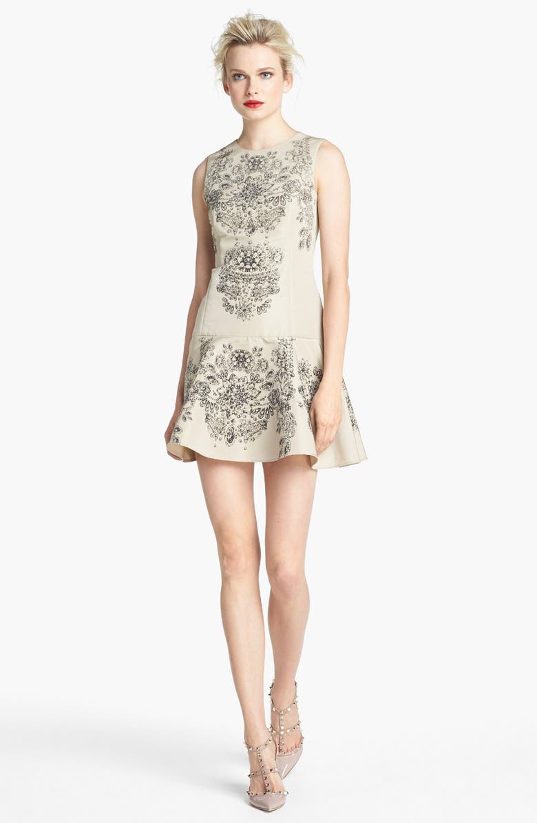 RED Valentino Floral Print Drop Waist Dress | Nordstrom