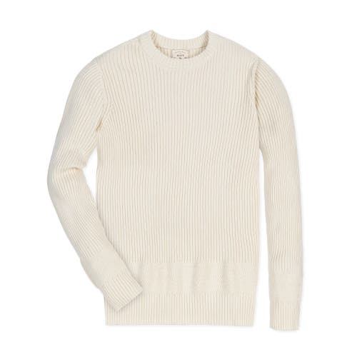 Shop Hope & Henry Organic Herringbone Detail Crew Neck Sweater In Ivory Herringbone Edge