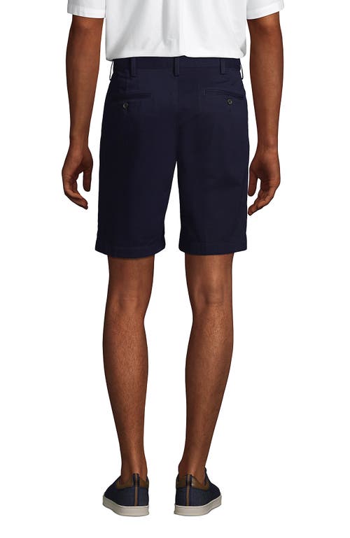 Shop Lands' End Comfort Waist Pleated 9" No Iron Chino Shorts In Radiant Navy