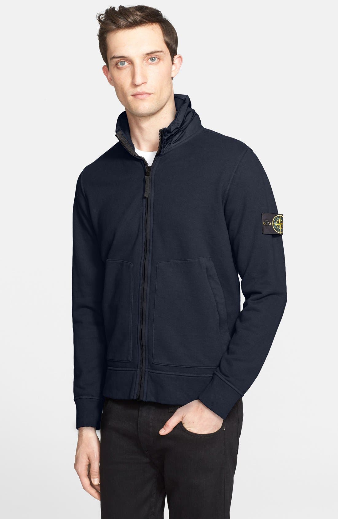 stone island zipped sweatshirt