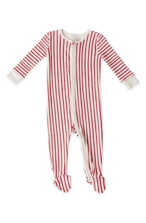 Pehr Stripes Away Organic Cotton One-Piece Pajamas in Red