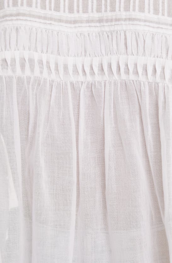 Shop Isabel Marant Étoile Leaza Smocked Yoke Cotton Shirt In White