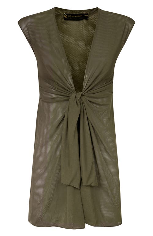 Sasha Knot Front Cover-Up Dress in Green