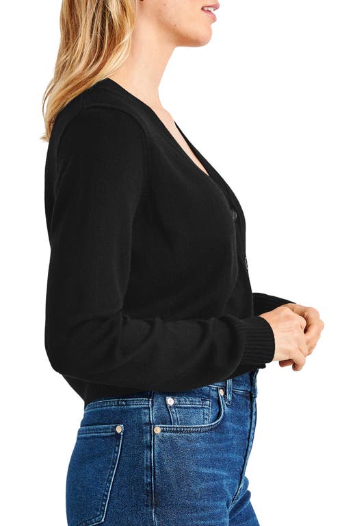 Shop Splendid Georgie Crop V-neck Cardigan In Black