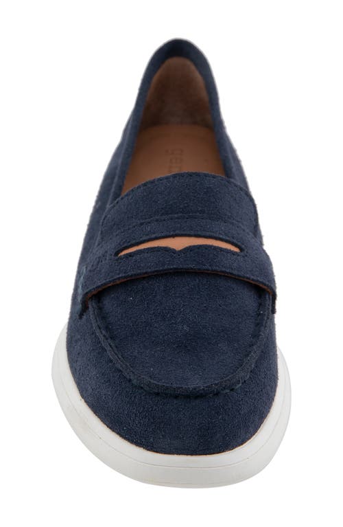 Shop Gentle Souls By Kenneth Cole Gentle Souls Bailey Metallic Penny Loafer In Navy Suede