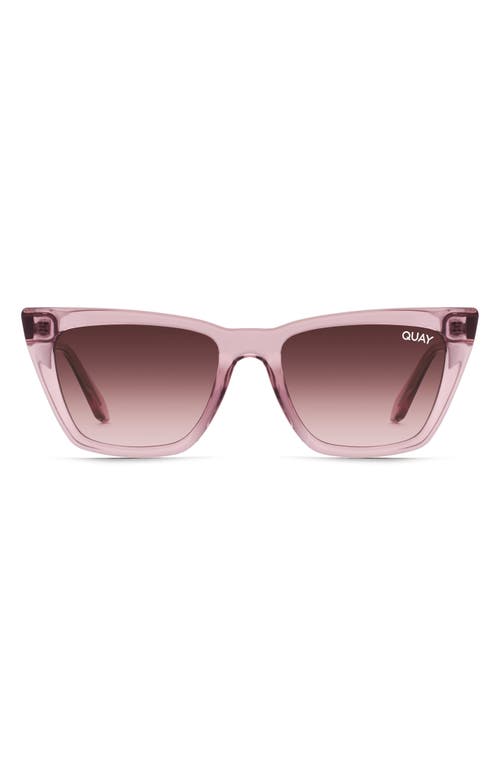 Quay Australia Call The Shots 48mm Gradient Cat Eye Sunglasses in Berry/Brown Pink