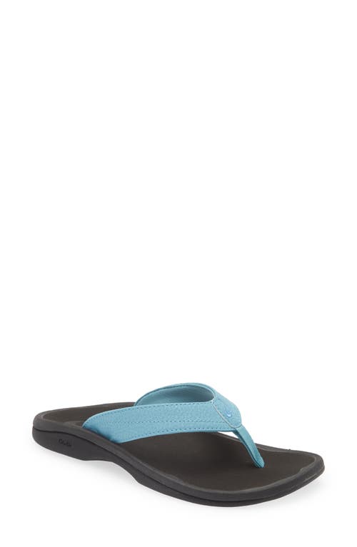 Olukai Ohana Flip Flop In Blue Mist/black