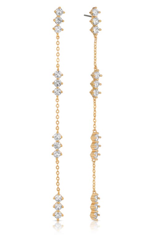 Ettika Cubic Zirconia Linear Drop Earrings in Gold at Nordstrom