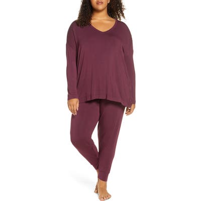 Plus Size Nordstrom Moonlight Pajamas, Burgundy