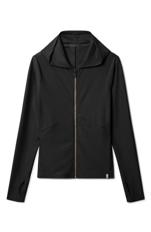 Shop Rhone Ripple Performance Zip-up Hoodie In Black