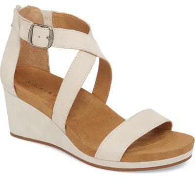 Lucky Brand Kenadee Wedge Sandal, Beige