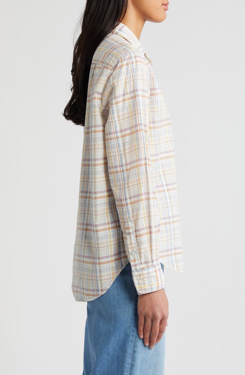 Shop Frank & Eileen Eileen Relaxed Button-up Shirt In Sand/grey/purple Plaid