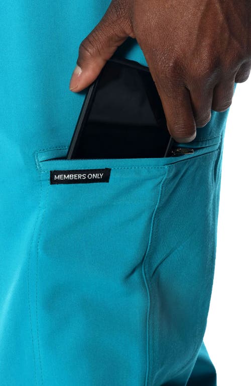 Members Only Hampton Open Bottom Scrub Pants In Teal