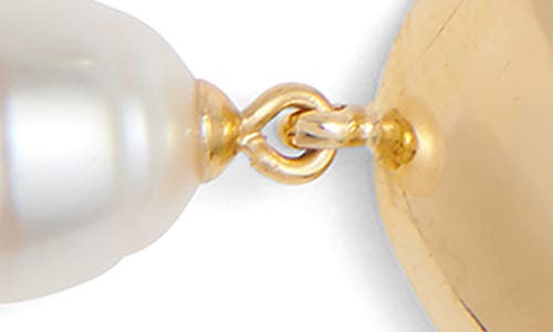 Lady Grey Freshwater Pearl Lobe Earrings In Gold/white Pearl