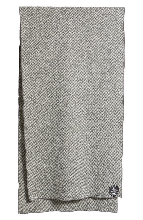Clifton Wilson Herringbone Wool Scarf In Gray
