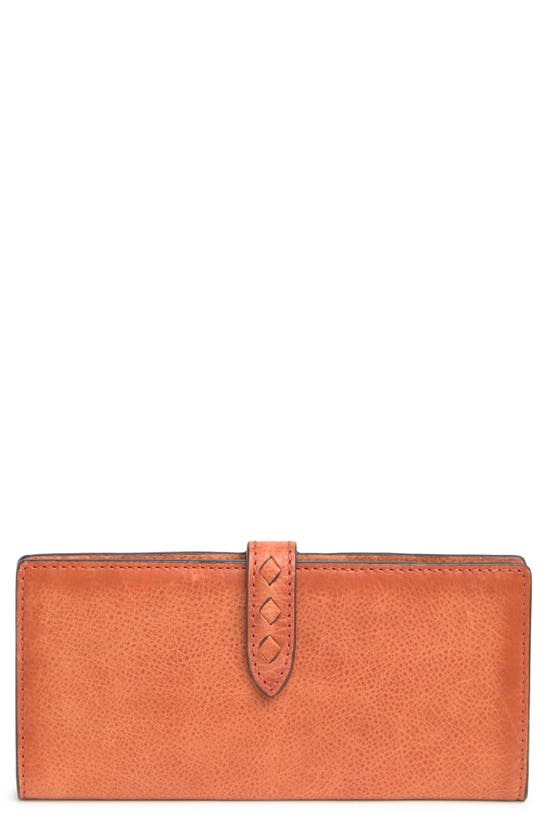 Frye Slim Reed Leather Wallet In Burnt Orange