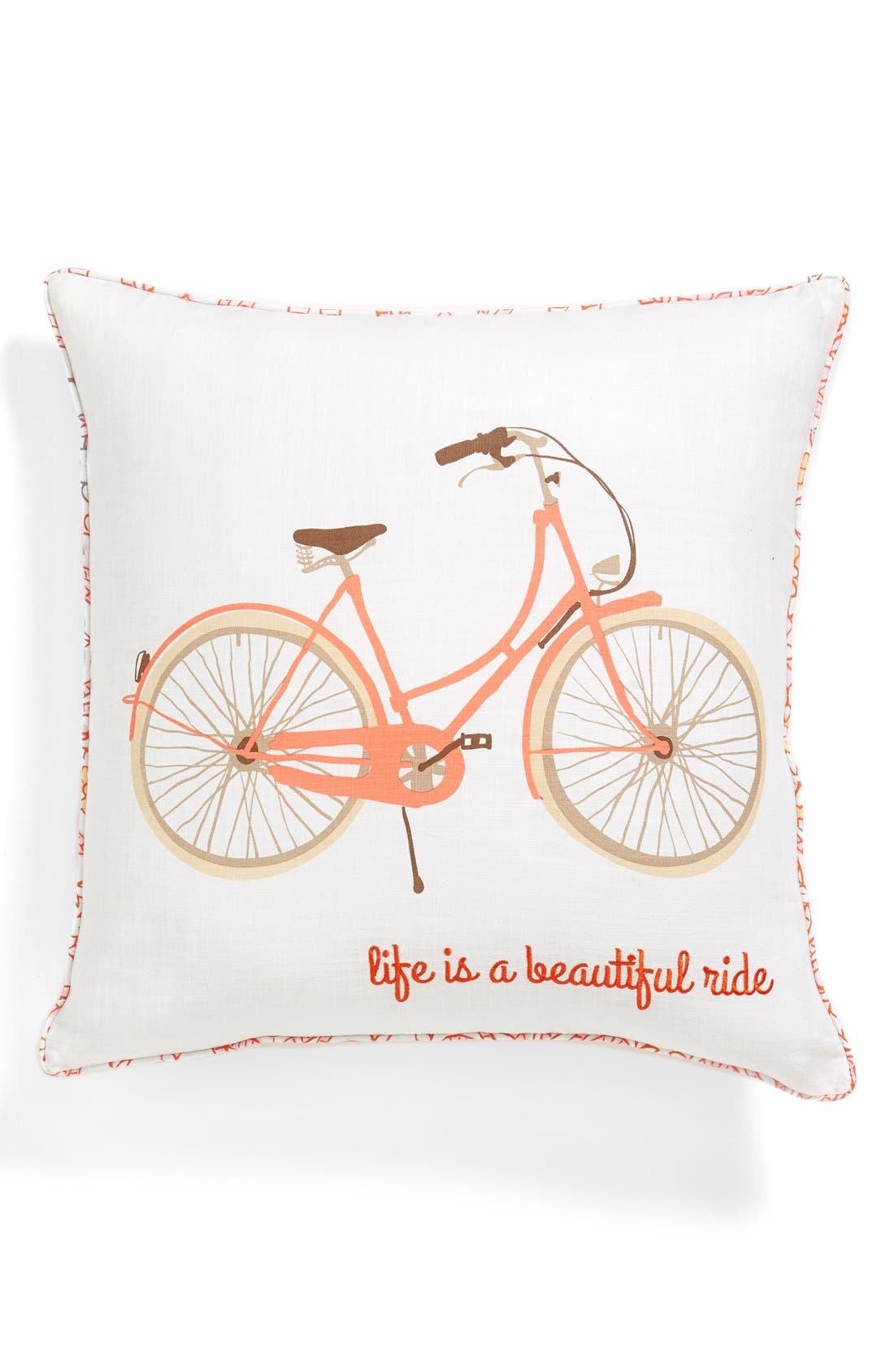Levtex 'Life is a Beautiful Ride' Embroidered Square Accent Pillow