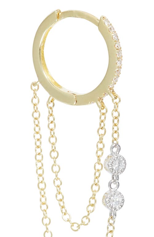 Meira T 14k Yellow And White Gold Pave Diamond Star Hoop Earrings In Yellow