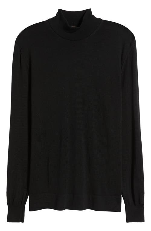 Shop Canali Mock Neck Wool Sweater In Black