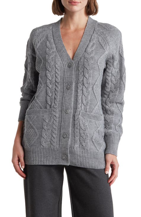 Daytrip Metallic Cardigan Sweater - Women's Sweaters in Grey