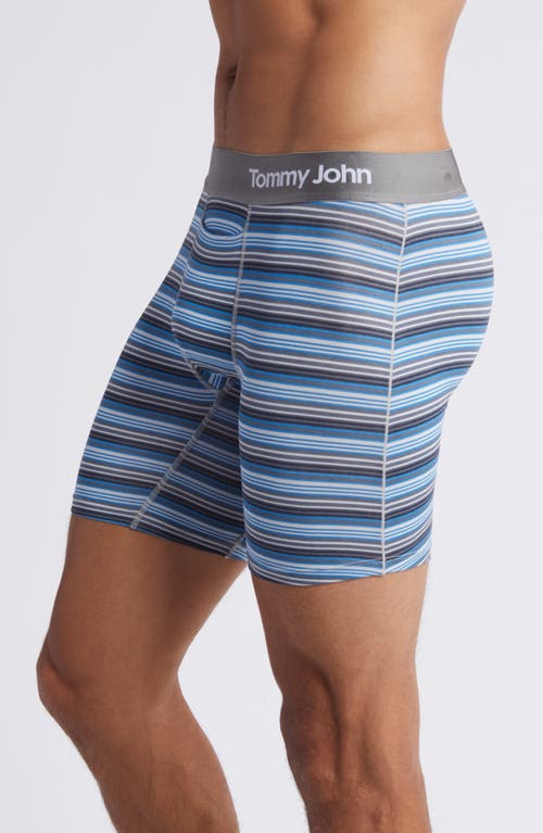 Shop Tommy John 2-pack Cool Cotton 6-inch Boxer Briefs In Micro Chip Stripe/black