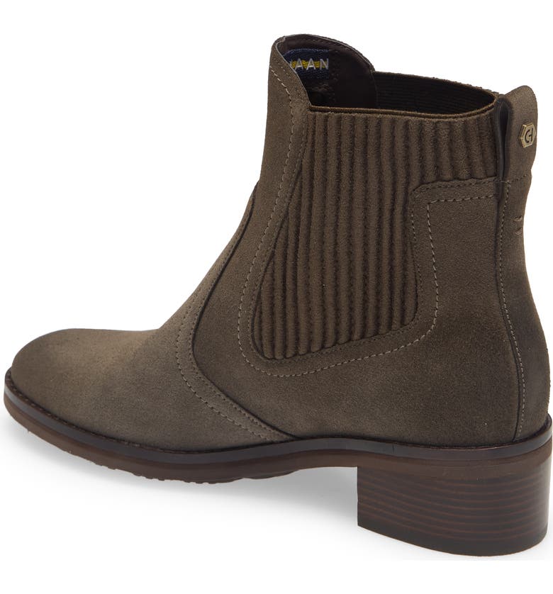 COLE HAAN Peetz Water Resistant Chelsea Boot, Main, color, BLACK OLIVE SUEDE/ DK BROWN