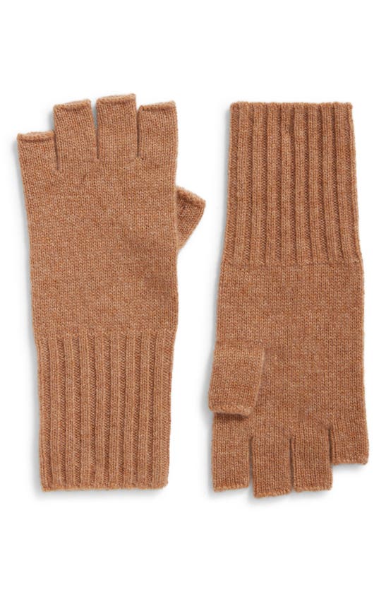 Nordstrom Recycled Cashmere Blend Fingerless Gloves In Cashew