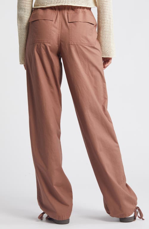 Shop Bp. Stretch Cotton Poplin Drawstring Pants In Brown Topaz