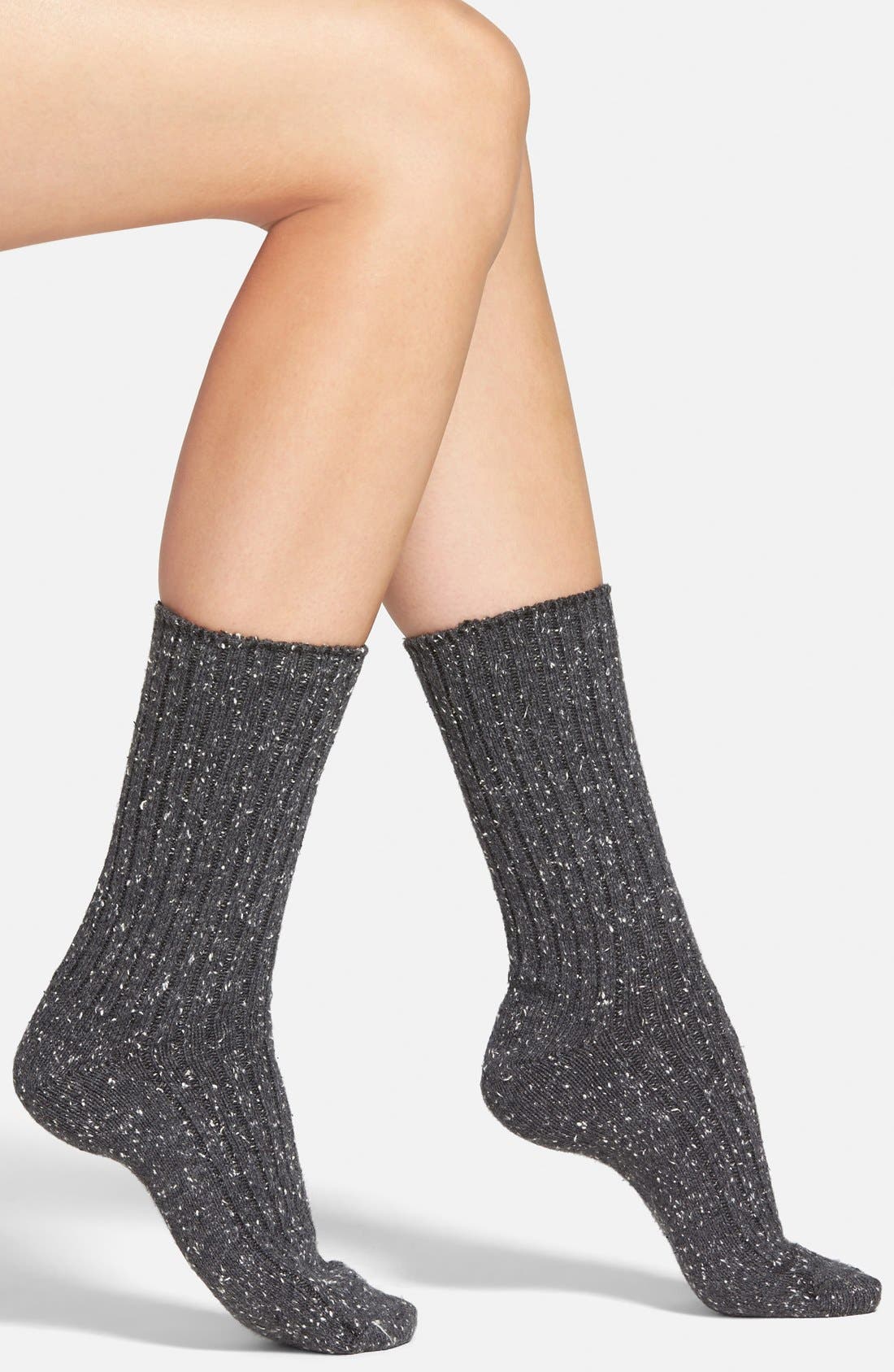 Hue Ribbed Cotton Blend Crew Socks Nordstrom