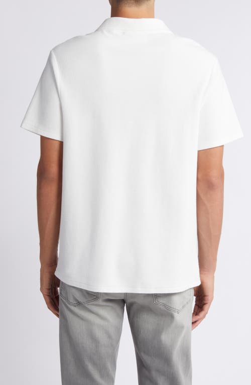 Frame Jacquard Short Sleeve Open Collar Polo Shirt In Off White