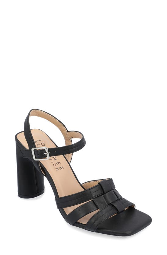 Journee Collection Gibssen Block Heel Sandal In Black