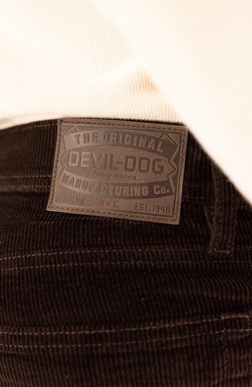 Shop Devil-dog Dungarees Stretch Corduroy Five Pocket Pants In Dark Roast