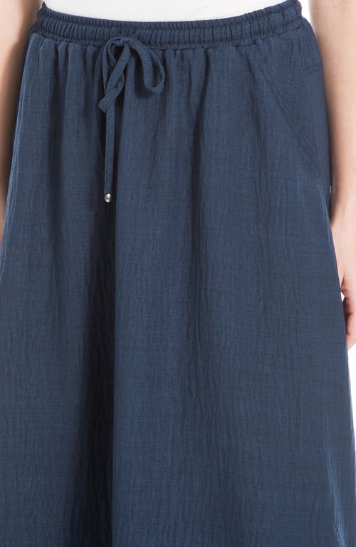 Max Studio Textured Crop Maxi Skirt In Heather Navy