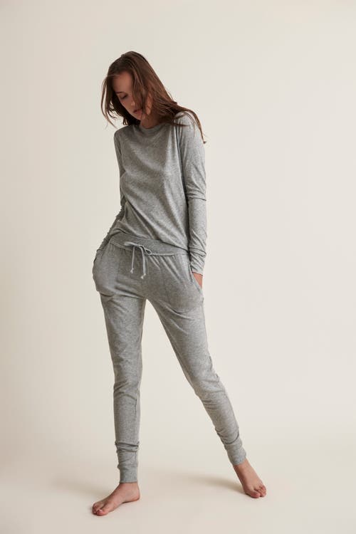 Skin Noa Pima Cotton Jogger Pants In Heather Grey