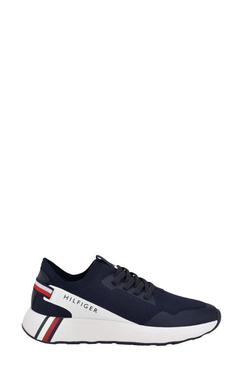 Tommy Hilfiger Twarosa Womens Two Tone Manmade Slip-on Sneakers In Dark Blue